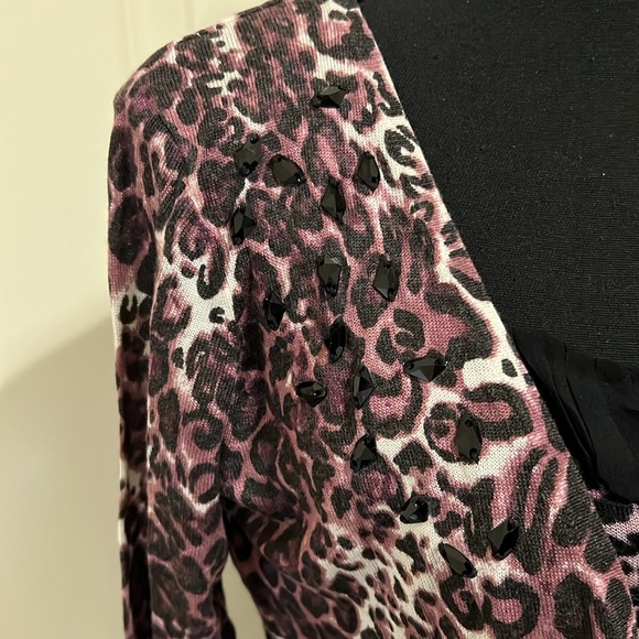 Vintage Bebe leopard print embellished twin set - Picture 2 of 8